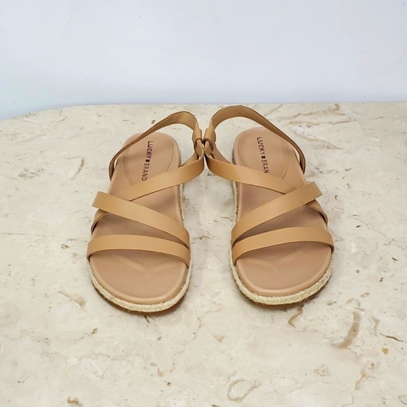 🆕️ New Lucky Brand Darli Slingback Sandal, Size 6.5 in Tan Leather - Picture 6 of 8